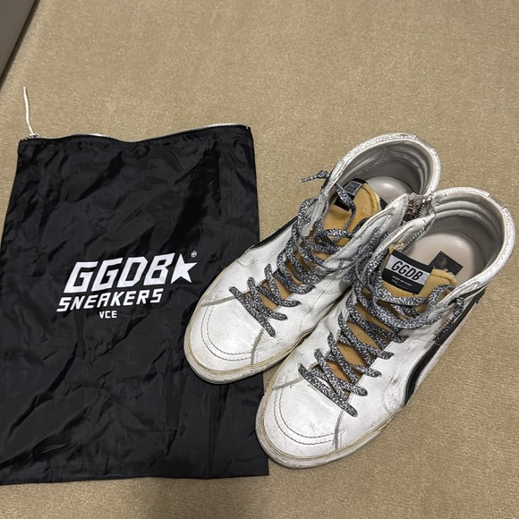 Men’s Golden Goose Distressed Leather High Top Sneakers - Picture 6 of 6